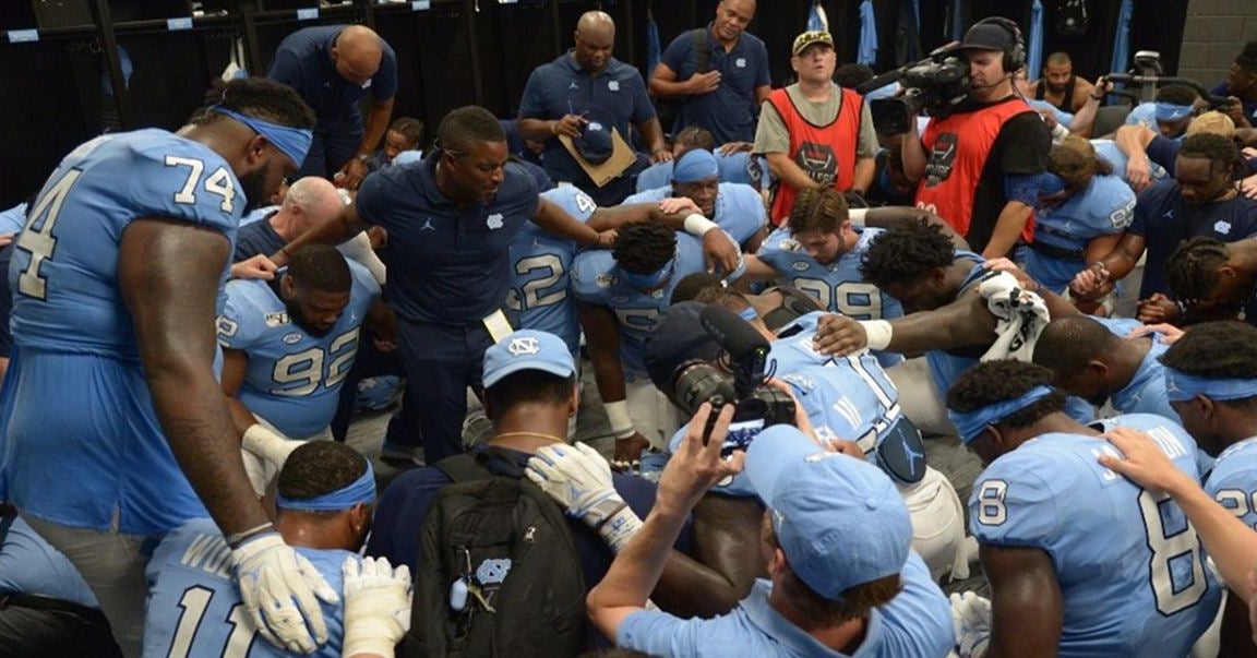 UNC Football Team Chaplain Mitch Mason Gets Game Ball After Tar Heels' Win UNC Football Team Chaplain Mitch Mason Gets Game Ball After Tar Heels' Win