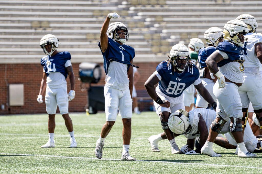 Georgia Tech Adidas Football Student Athlete #14 Jaylon King Navy Foot