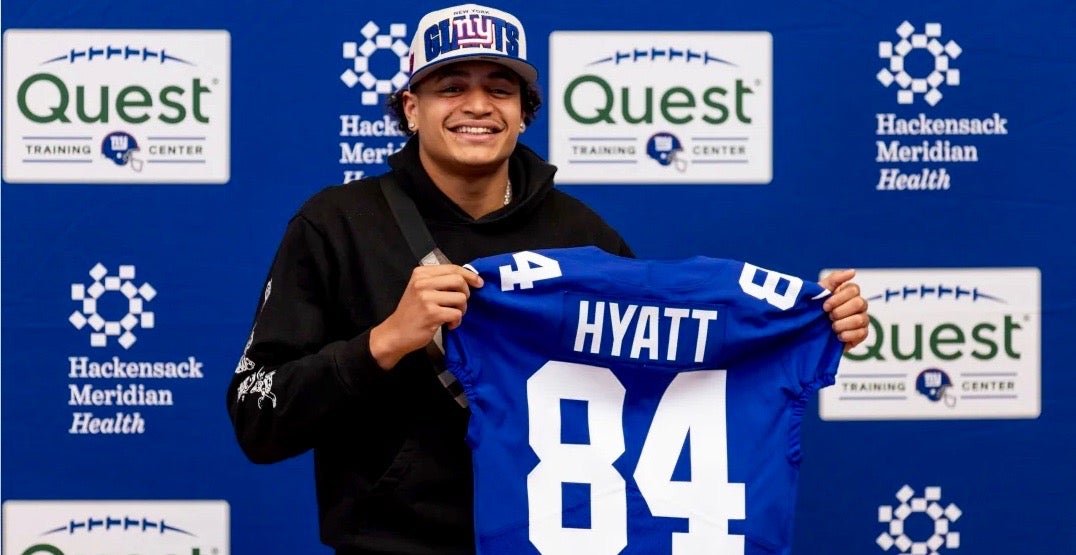 Giants rookie receiver Jalin Hyatt switches the number on his
