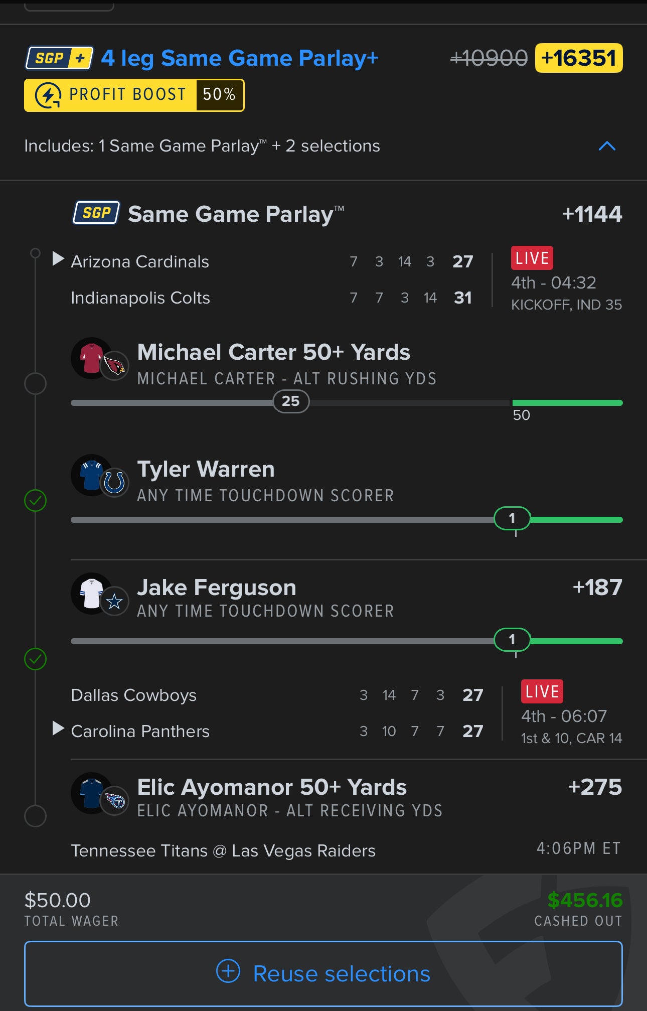 Week 7 Bets