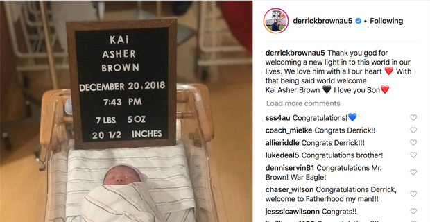 Auburn Star Derrick Brown Becomes A Father