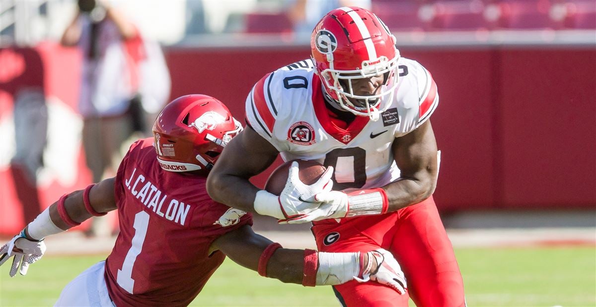 WATCH UGA freshman TE Darnell Washington throws nasty block