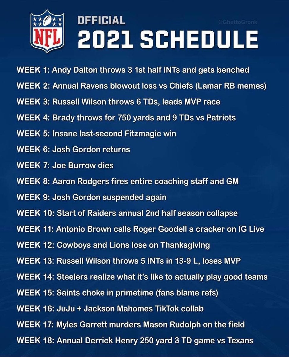 Official NFL schedule released