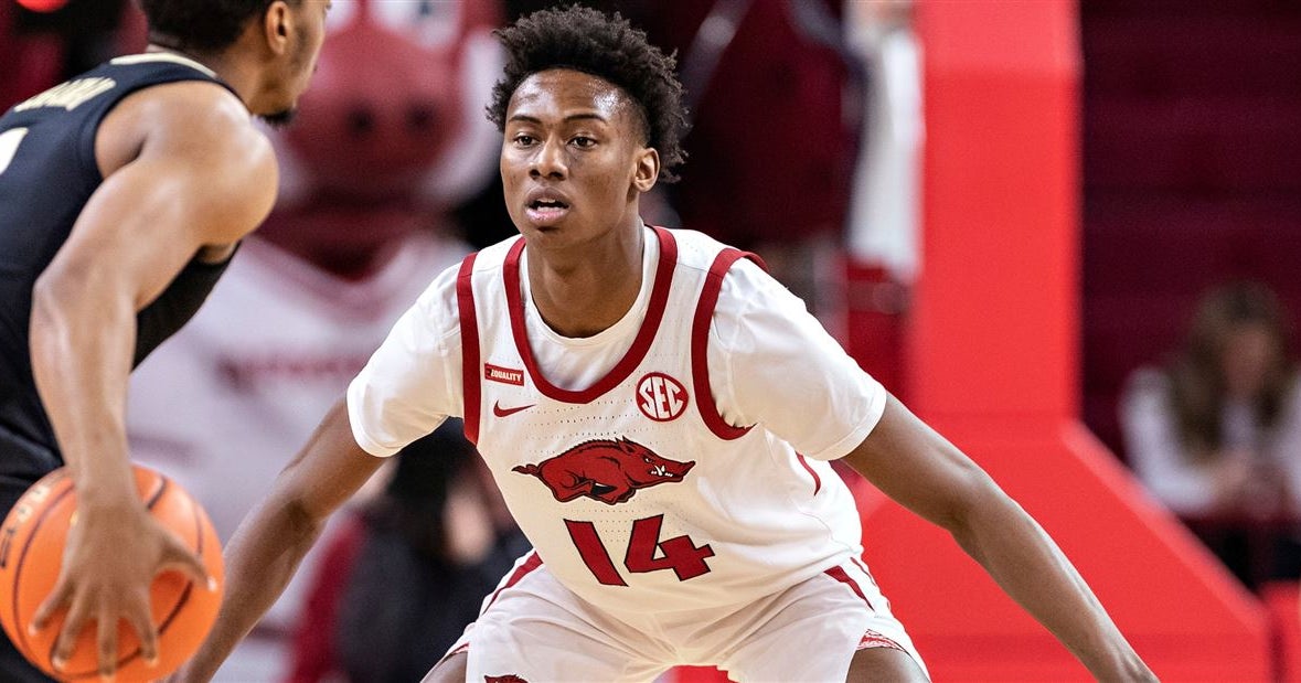 Arkansas basketball Razorbacks guard Jaxson Robinson entering NCAA