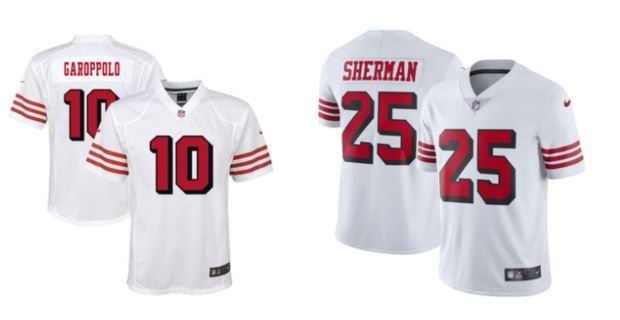 49ers red throwback jersey