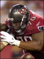 Tampa Bay Buccaneers offensive tackle Donald Penn #70 relaxes