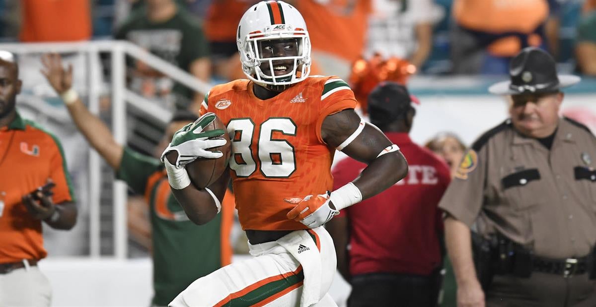 David Njoku Signed Miami College Green Football Jersey (JSA) — RSA