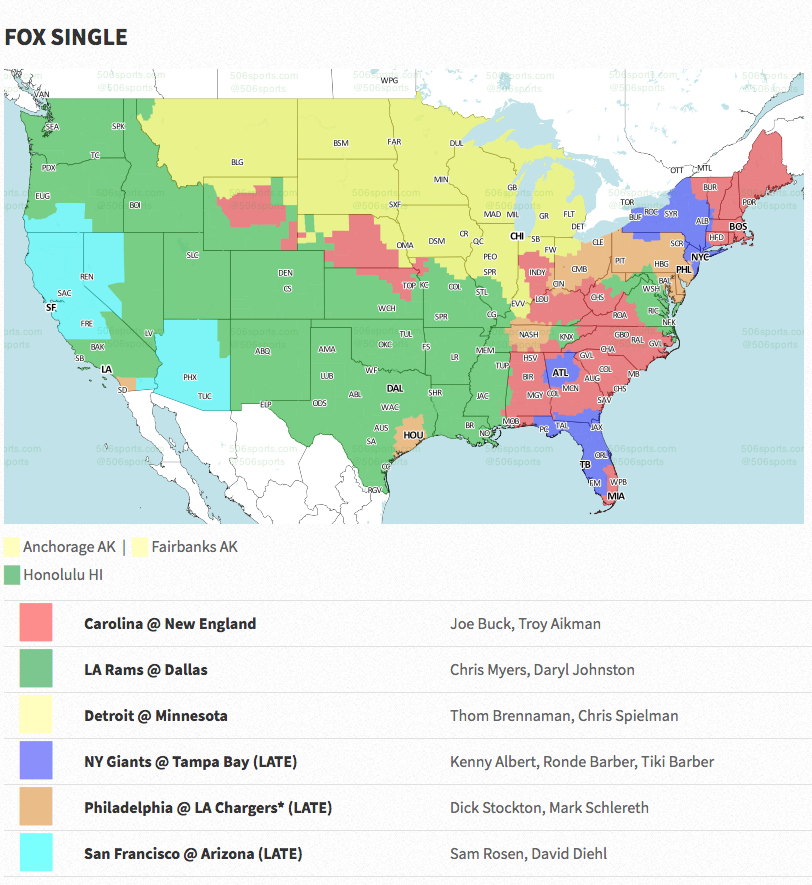 Dallas Cowboys vs. Los Angeles Rams coverage map for Week 4