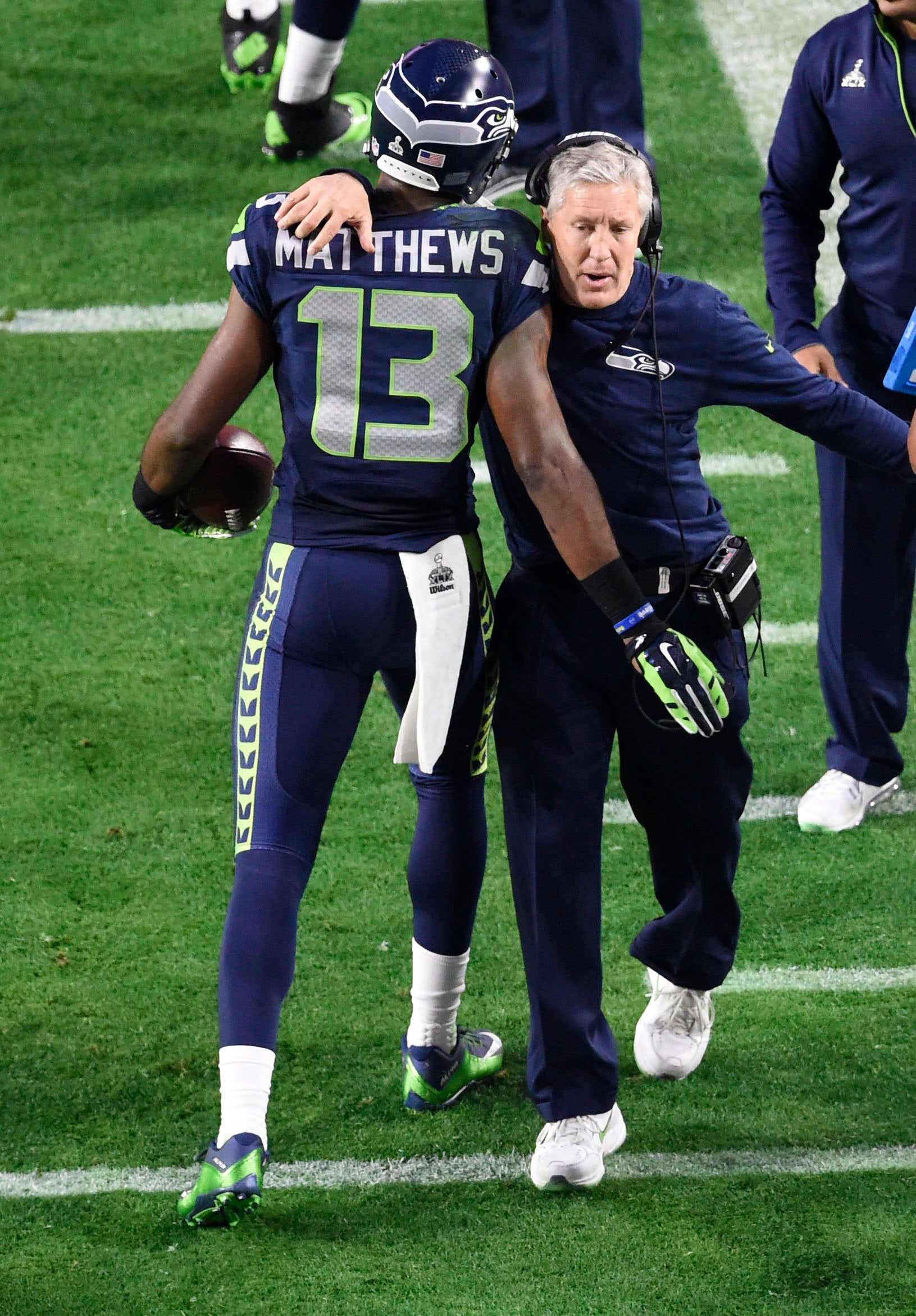 Seattle Seahawks quarterback Russell Wilson (3) is sacked by Green Bay  Packers linebacker Carl Bradford (54)during the NFC Championship game at  CenturyLink Field in Seattle, Washington on January 18, 2015. The Seattle