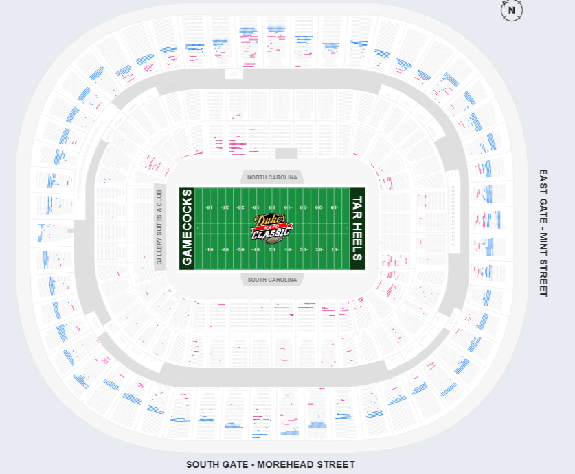 Seats Available vs. UNC as of 8.8.23