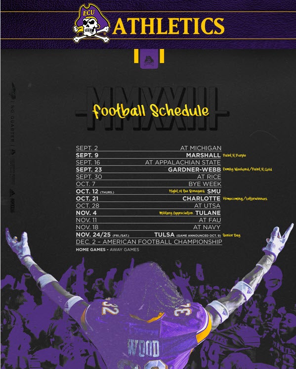 Complete 2023 ECU football schedule released