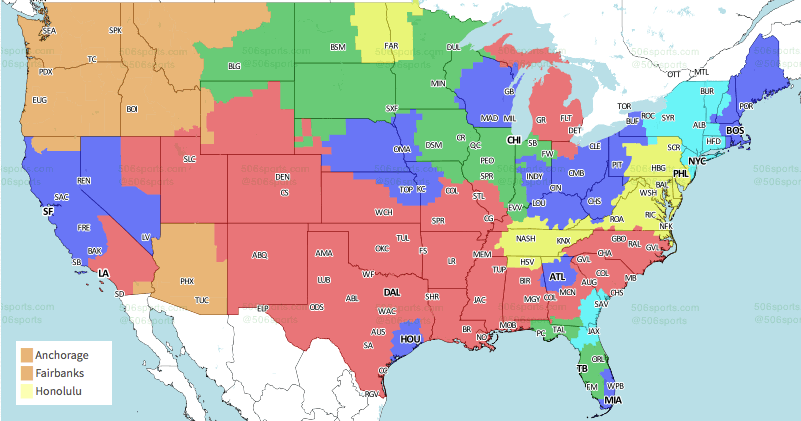 TV coverage map released for Titans vs. Eagles