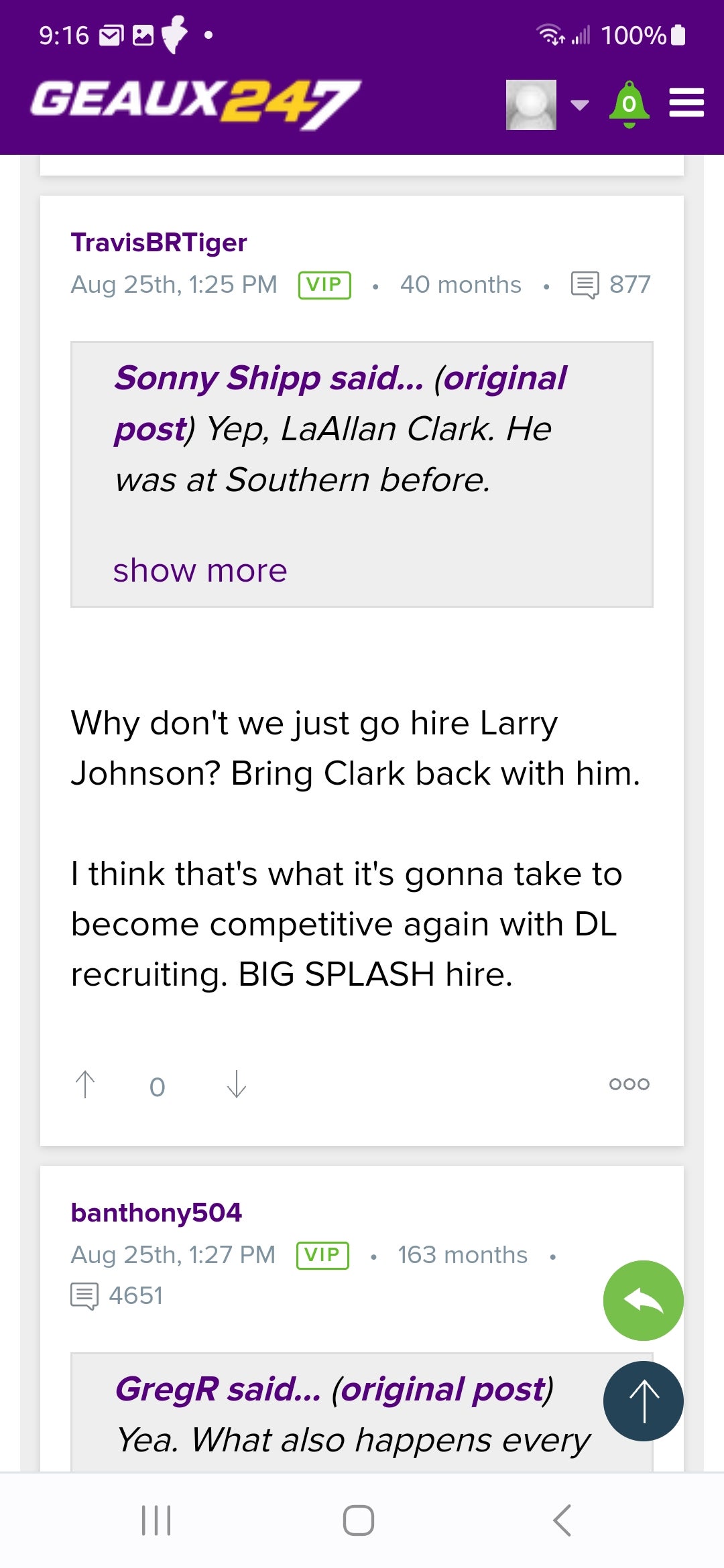 LSU board on Dominick McKinley