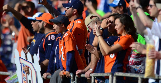 What games do Denver Broncos fans travel to most?