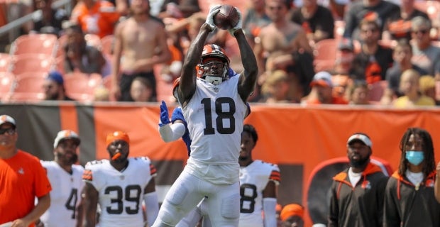 Donovan Peoples-Jones of the Cleveland Browns makes a reception News  Photo - Getty Images