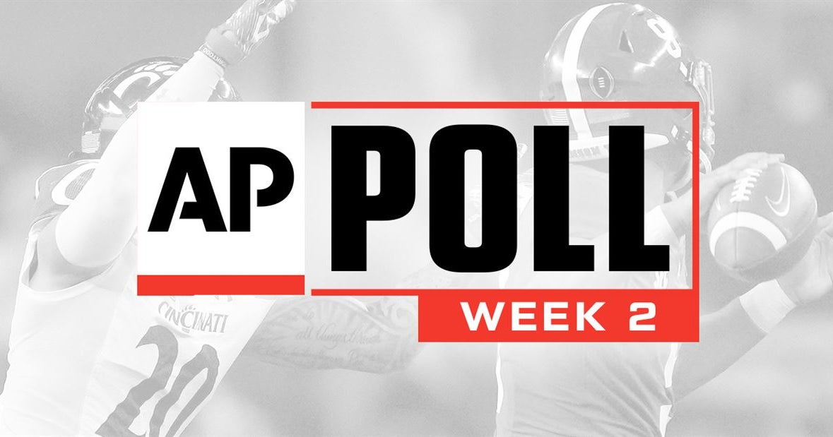 College football rankings AP Top 25 sees Alabama, lead Week 2 poll