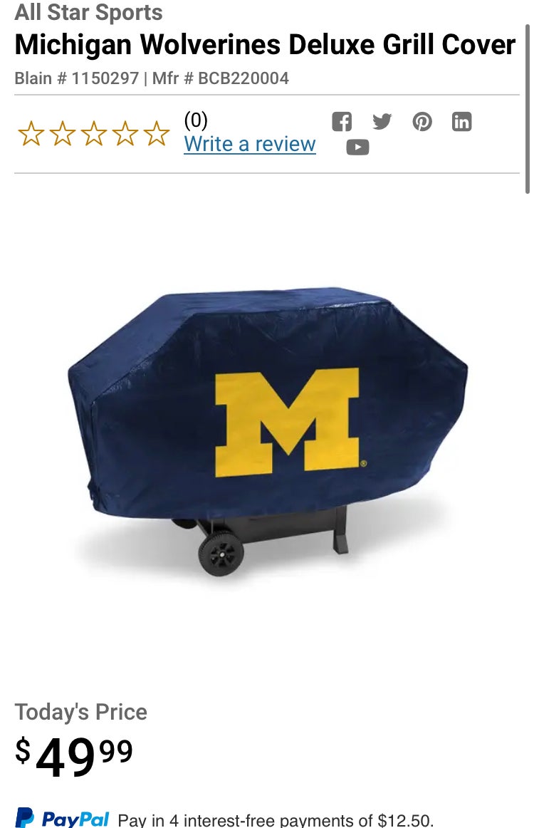 Michigan Wolverines Kettle Grill Cover main image 0