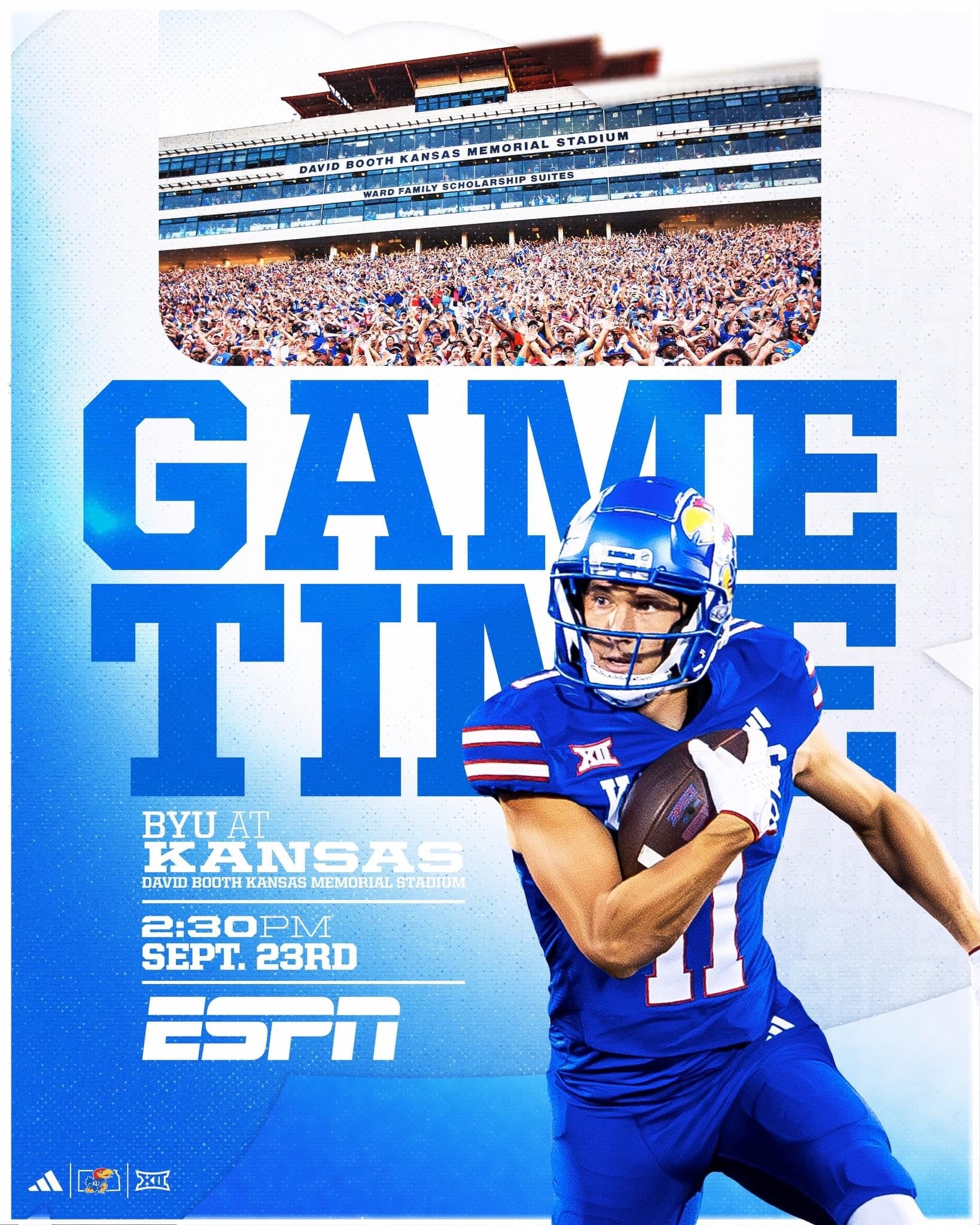 Kickoff time announced for KU's Week 4 contest with BYU