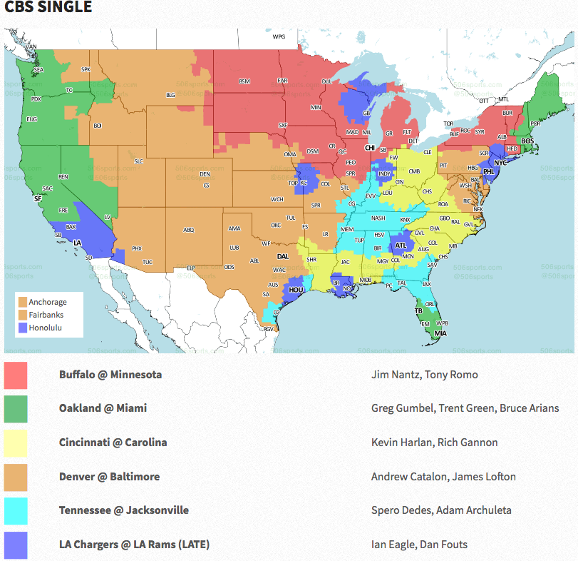 Coverage map released for Broncos-Ravens Week 3 game