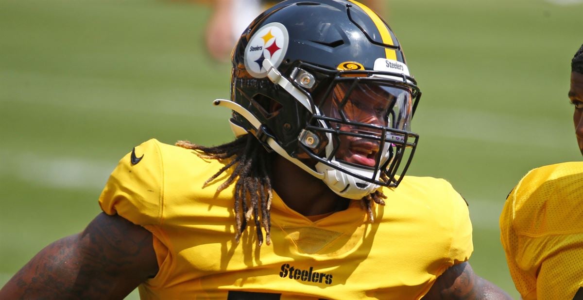 Pittsburgh Steelers linebacker Buddy Johnson (45) warms up before a  preseason NFL football game, Sunday, Aug. 28, 2022, in Pittsburgh, PA. (AP  Photo/Matt Durisko Stock Photo - Alamy