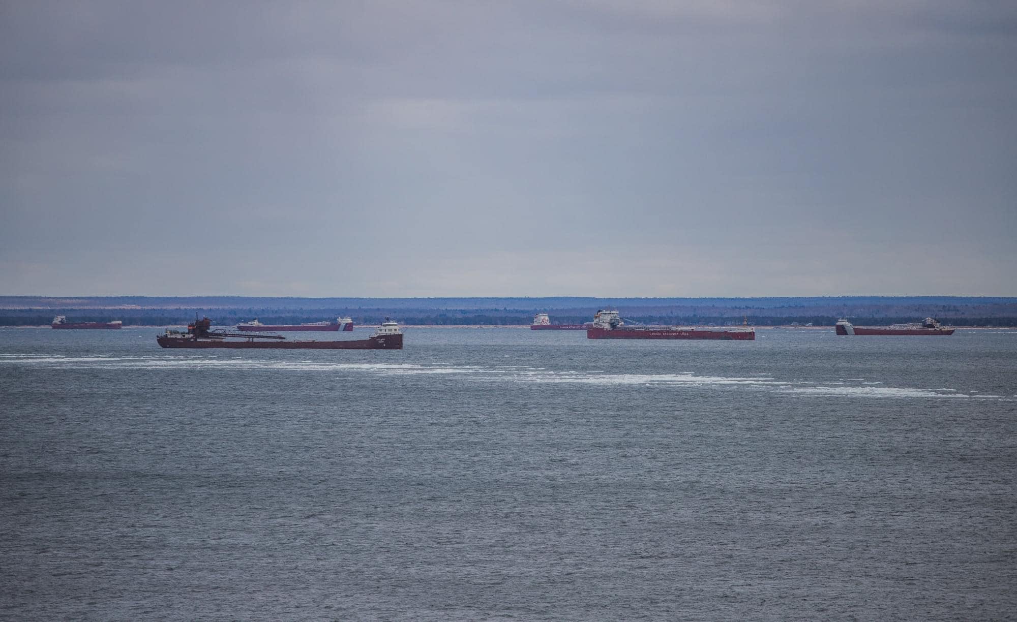 OT. Ore Boats in Safe Harbor Yesterday in Marquette