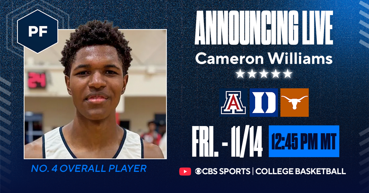 No. 4-ranked Cam Williams set to announce decision between Arizona, Duke, Texas No. 4-ranked Cam Williams set to announce decision between Arizona, Duke, Texas