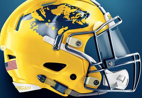 michigan wolverines helmet logo