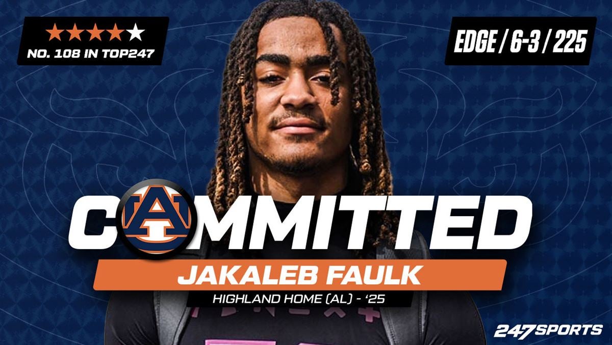 Family Reunion 2025 Top247 edge Jakaleb 'JJ' Faulk commits to Auburn