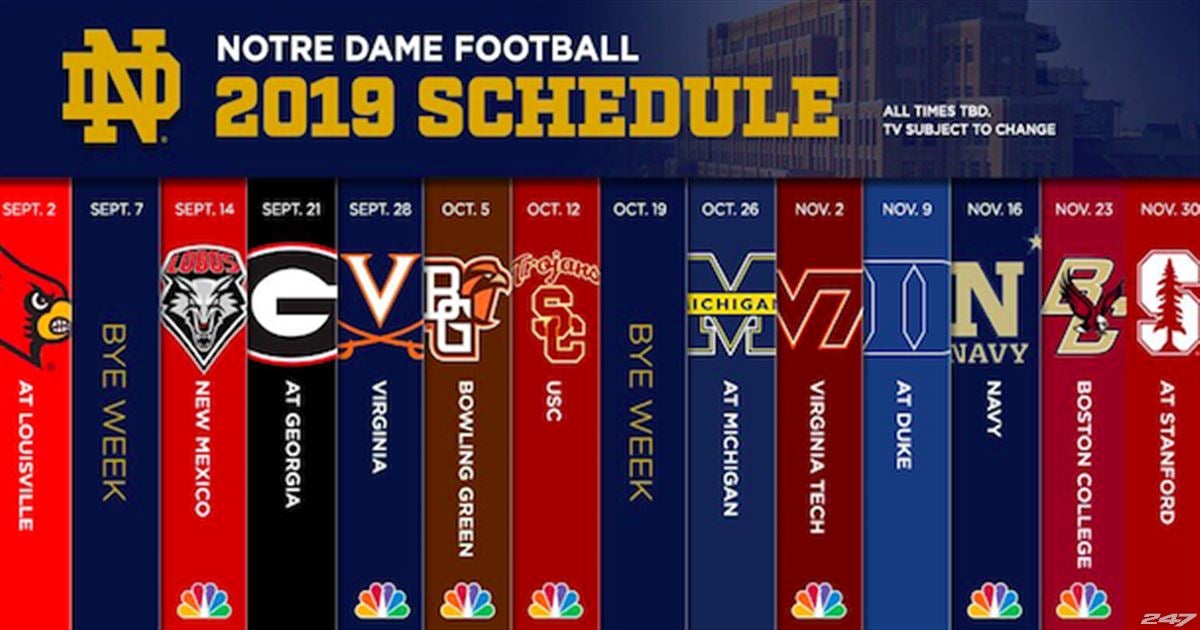 2019 schedule for Notre Dame football has been released