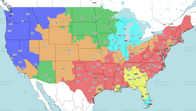 NFL Week 3 broadcast maps