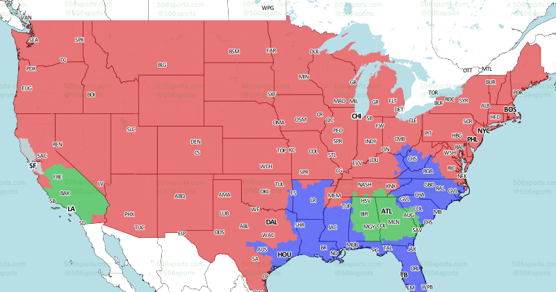 New Orleans Saints vs. Tampa Bay Buccaneers Week 14 coverage map