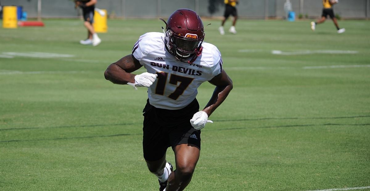 Arizona State linebacker Darien Butler runs a drill at the NFL