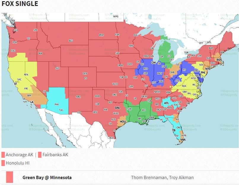 Packers TV Coverage Map