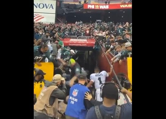 Philadelphia Eagles fans who were hurt in FedEx Field railing