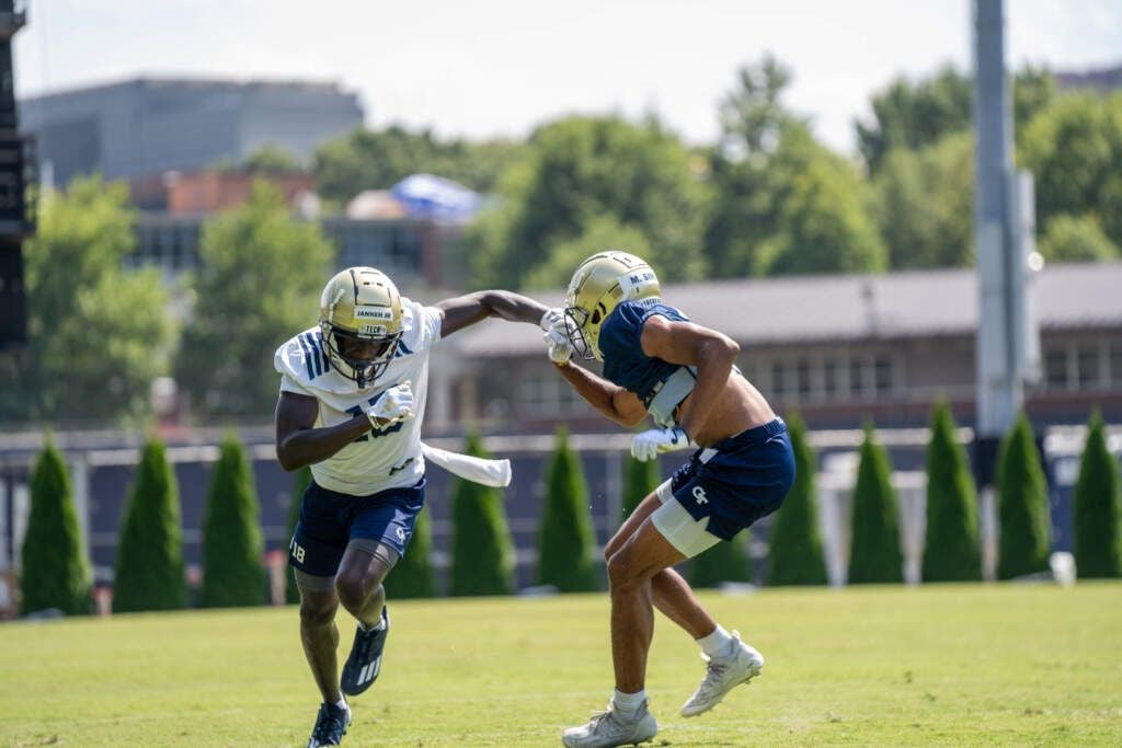 Georgia Tech Adidas Football Student Athlete #14 Jaylon King Navy Foot