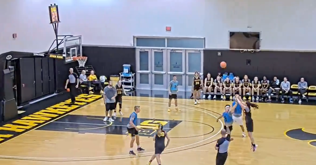 Caitlin Clark practice footage at Iowa against mens basketball players ...
