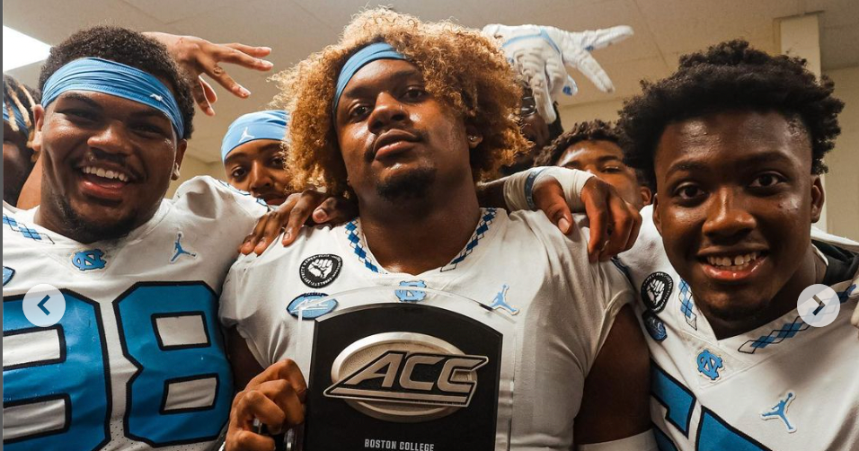 UNC Celebrates in Locker Room After Clinching ACC Coastal Championship