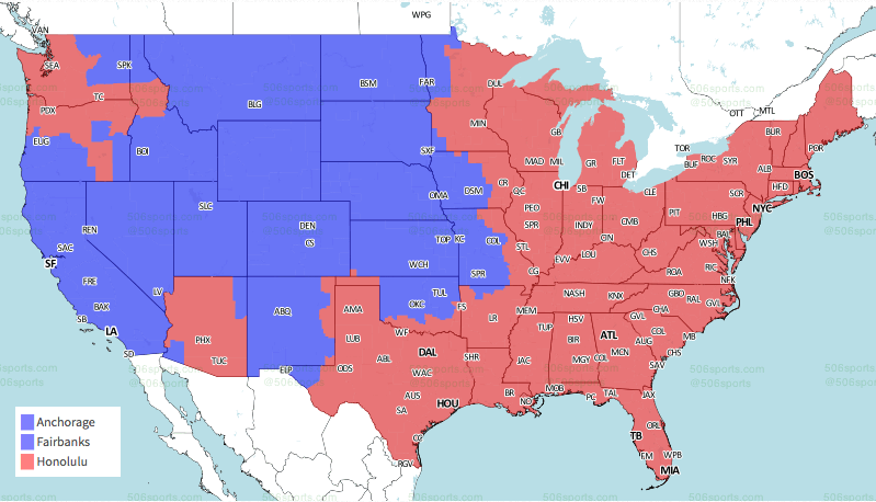 NFL Week 2 broadcast maps