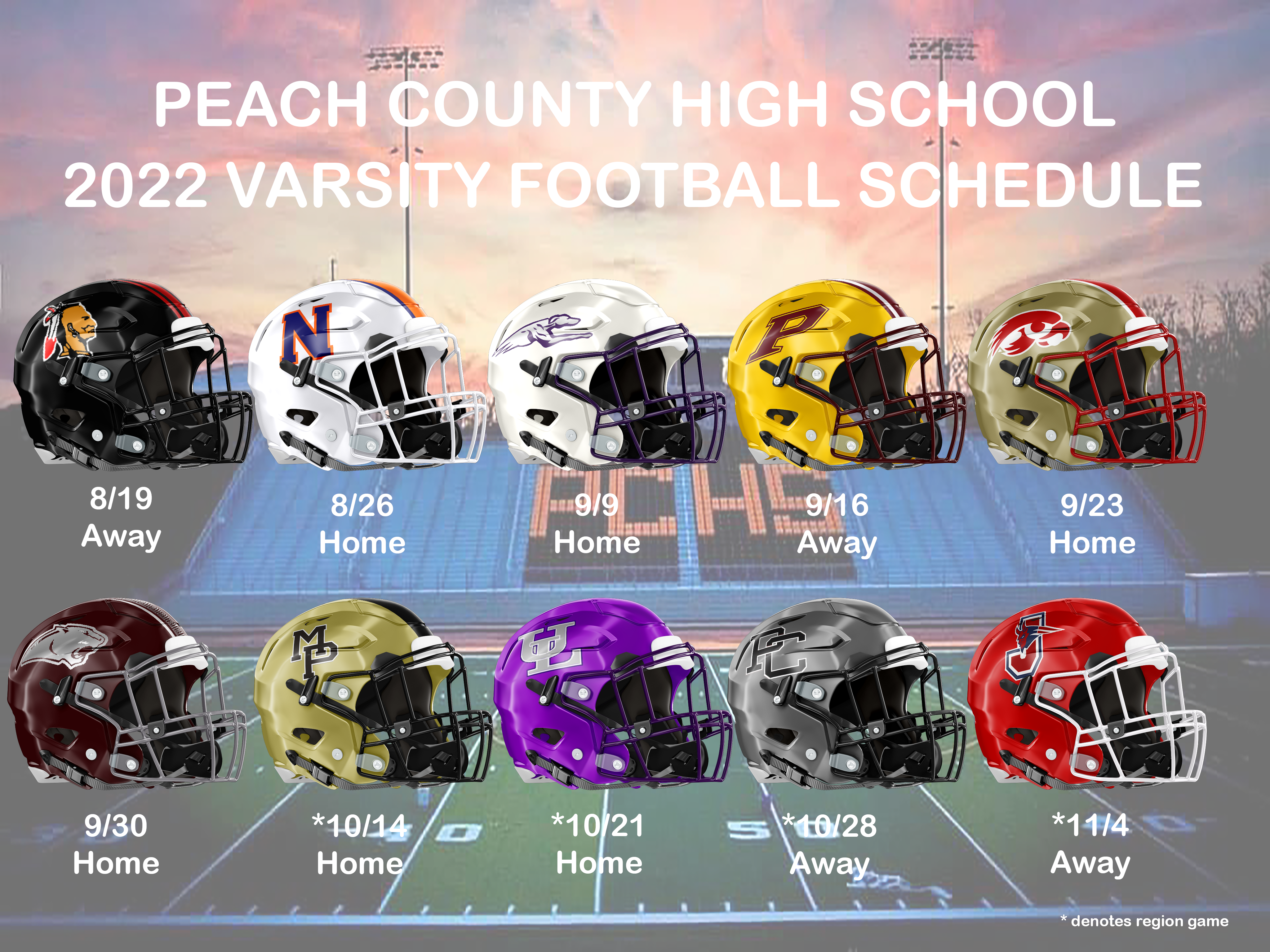 2022 Peach County Varsity Football Schedule