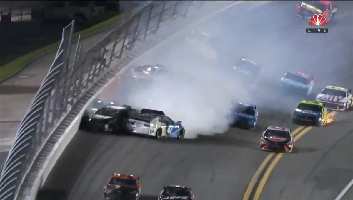 The Big One breaks out with 9 laps to go in Coke Zero Sugar 400
