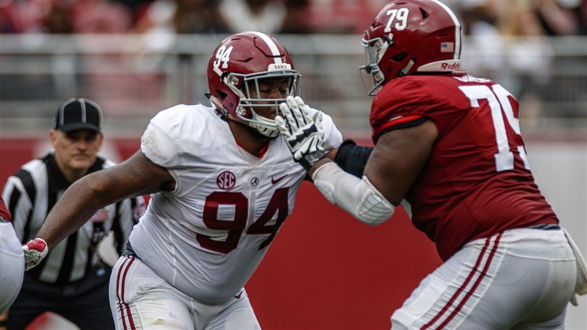 Alabama DE Raekwon Davis embracing leadership role this spring