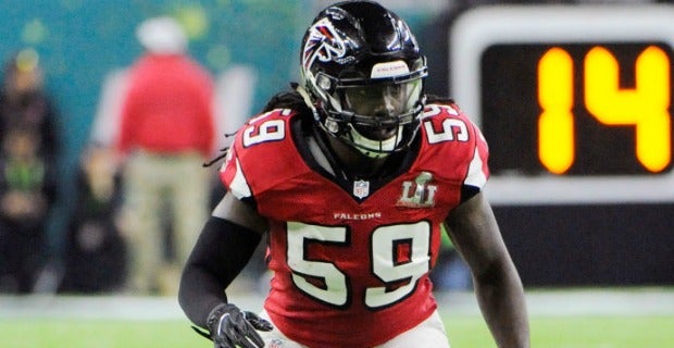 Atlanta Falcons #59 De'Vondre Campbell White Game Jersey