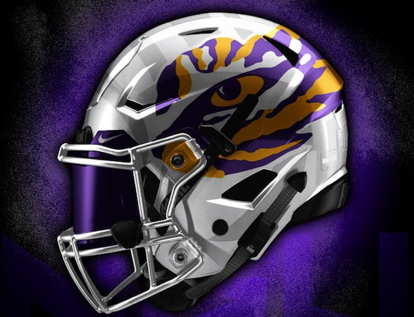 lsu purple chrome helmet