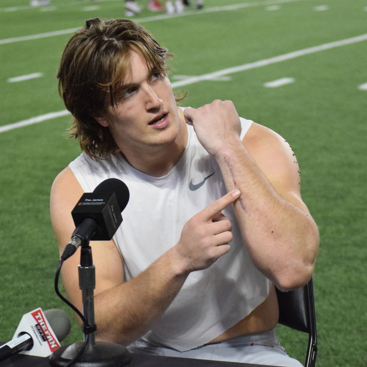 Christian Alliegro discusses playing with broken arm, why he ...