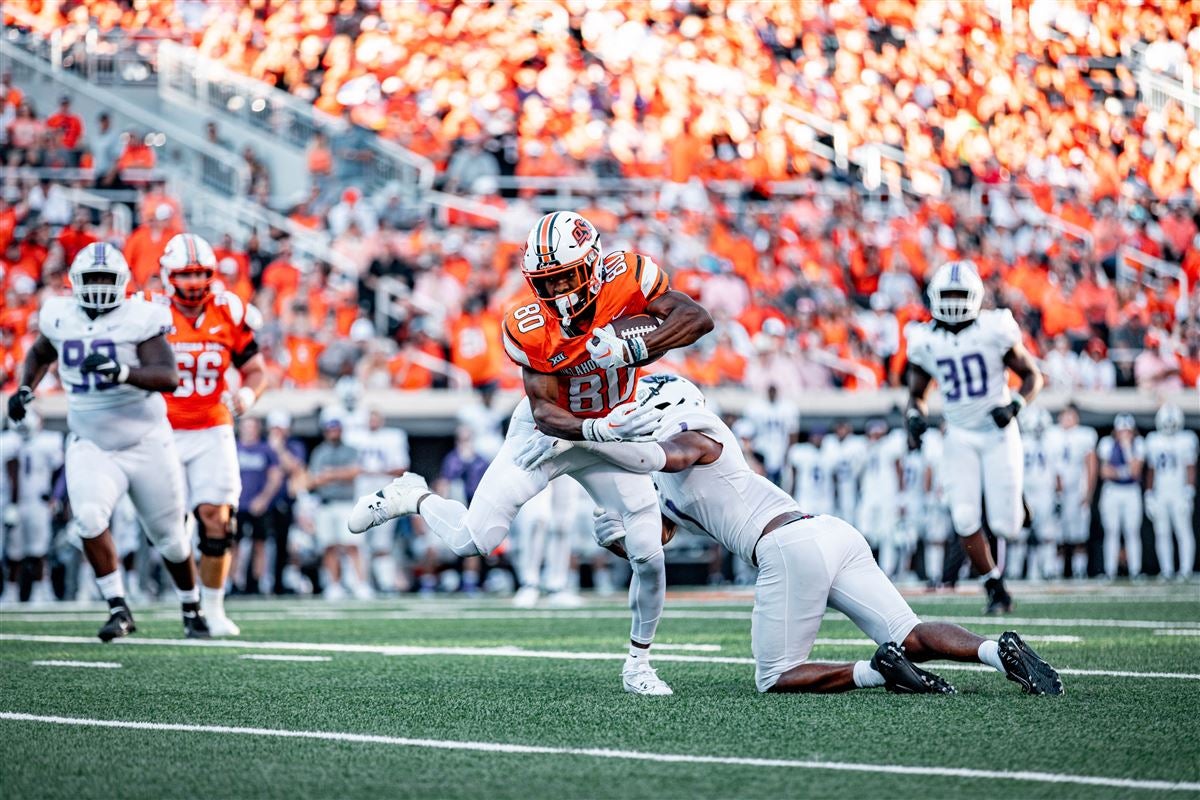 Stillwater, OK, USA. 02nd Sep, 2023. Oklahoma State Cowboys running back  Jaden Nixon (3) during a football game between the Central Arkansas Bears  and the Oklahoma State Cowboys at Boone Pickens Stadium