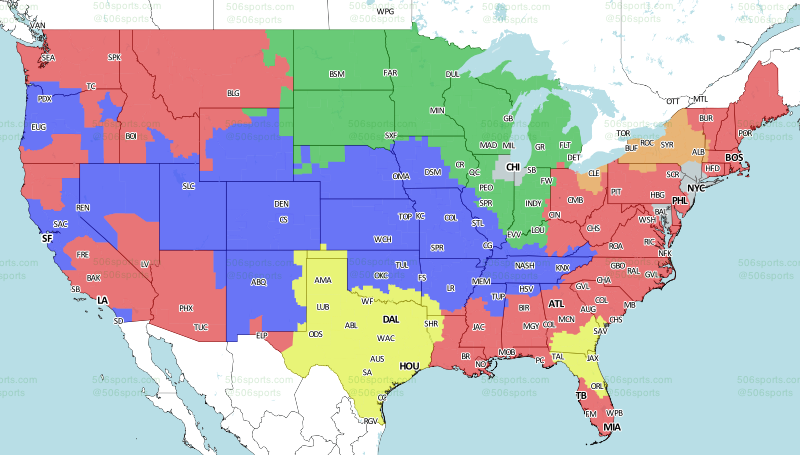 Cincinnati Bengals-Pittsburgh Steelers coverage map