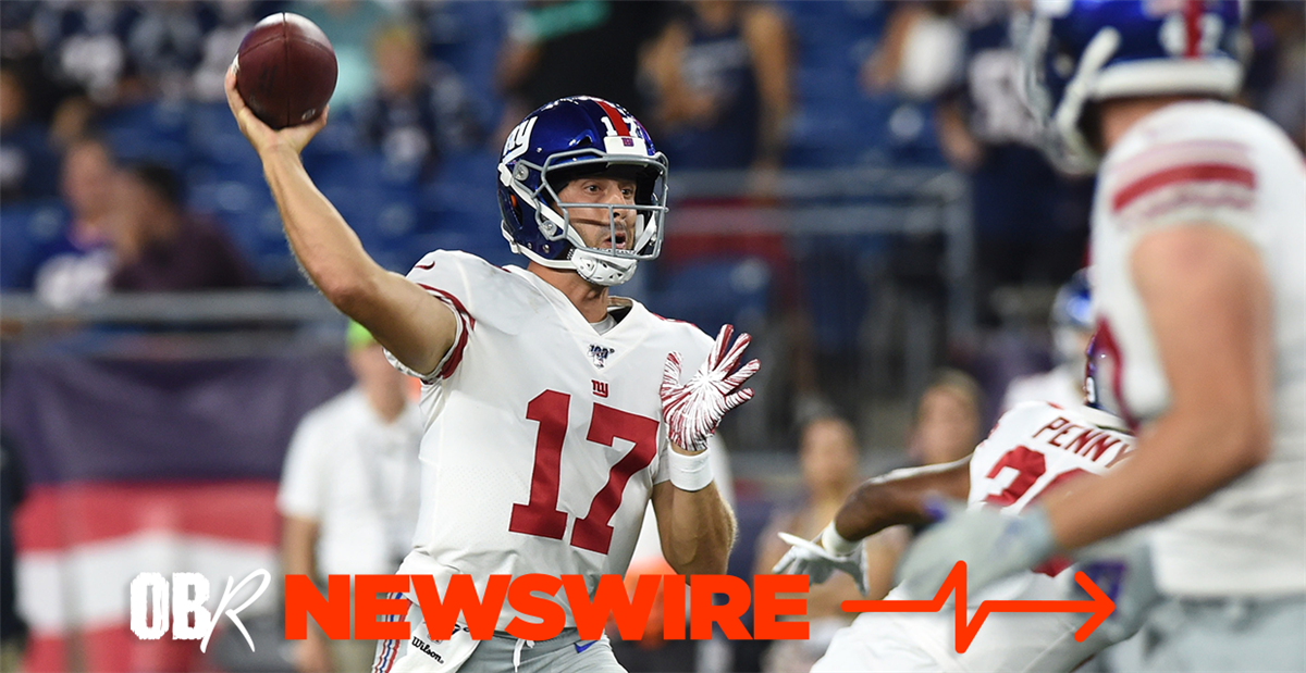 New York Giants quarterback Kyle Lauletta works out during NFL football  training camp, Thursday, July 26, 2018, in East Rutherford, N.J. (AP  Photo/Julio Cortez Stock Photo - Alamy