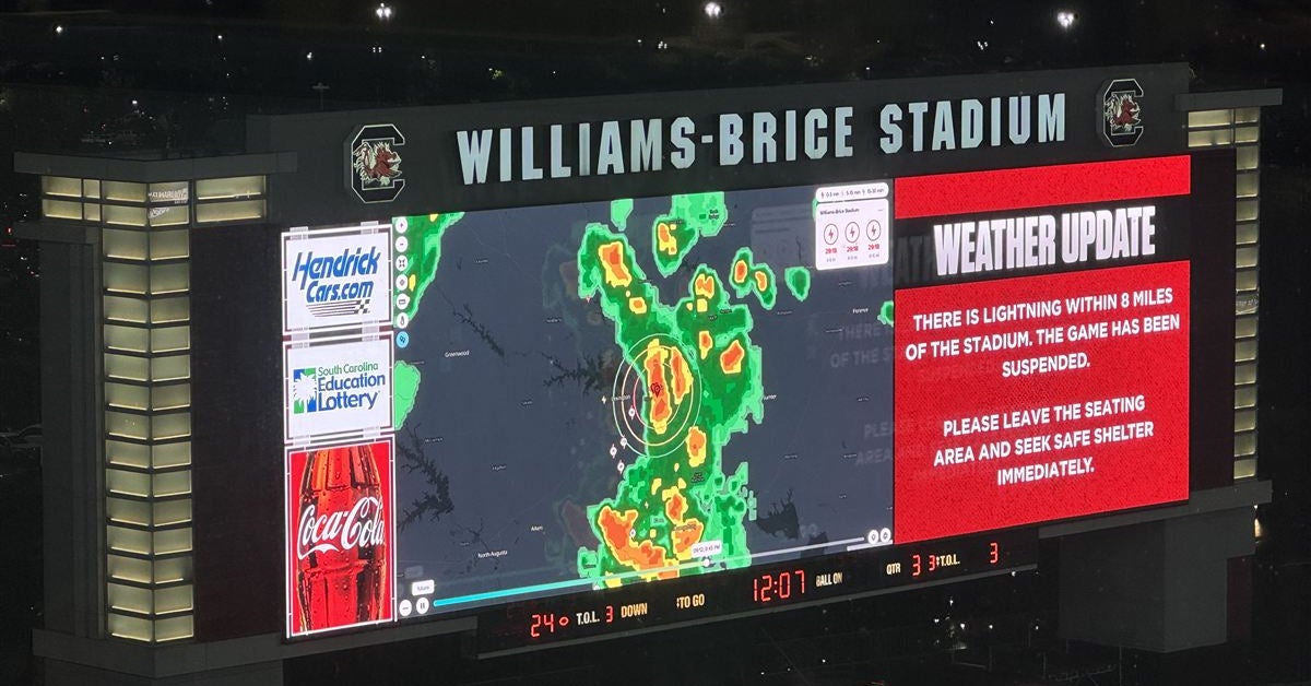 South Carolina, Towson delayed for more than an hour