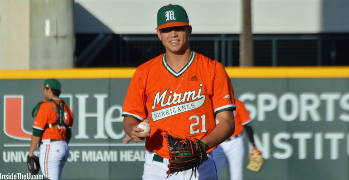 Miami Hurricanes Jersey 21 Slade Cecconi White College Baseball