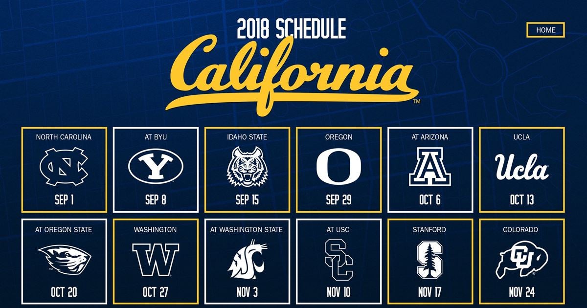 Cal Releases 2018 Football Schedule